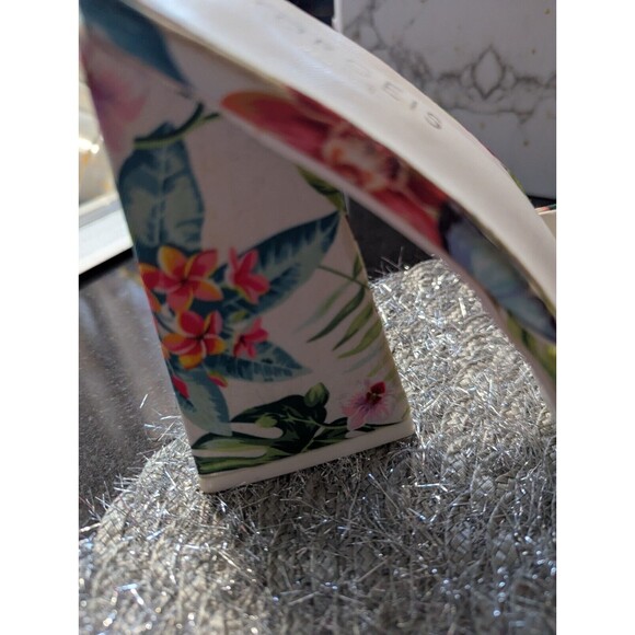TORGEIS MULES WOMENS PARADISE TROPICAL FLORAL FLARE BUTTERFLY HEELS SZ 10 - Picture 9 of 16